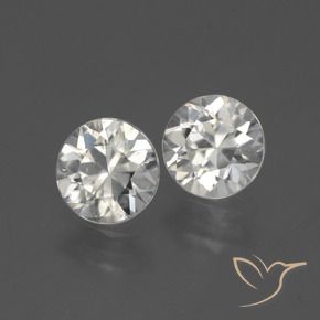 Gemme di Zircone Bianco caldo naturale da 3.72 ct, Rotondo, VS