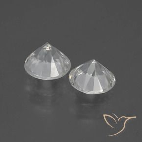 Gemme di Zircone Bianco caldo naturale da 4.18 ct, Rotondo, VVS-VS