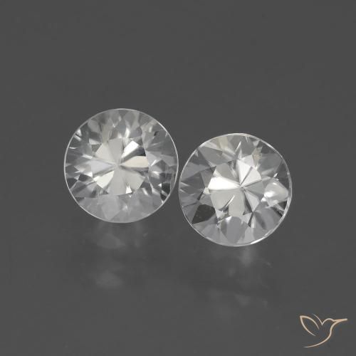 3.81ctw Naturale Bianco caldo Zircone, Rotondo, VVS-VS