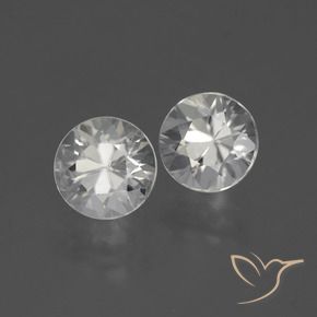 Gemme di Zircone Bianco caldo naturale da 3.81 ct, Rotondo, VVS-VS