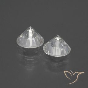 Gemme di Zircone Bianco caldo naturale da 3.81 ct, Rotondo, VVS-VS