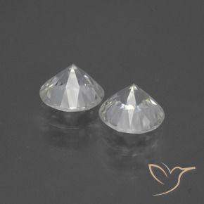 Gemme di Zircone Bianco caldo naturale da 3.69 ct, Rotondo, VVS