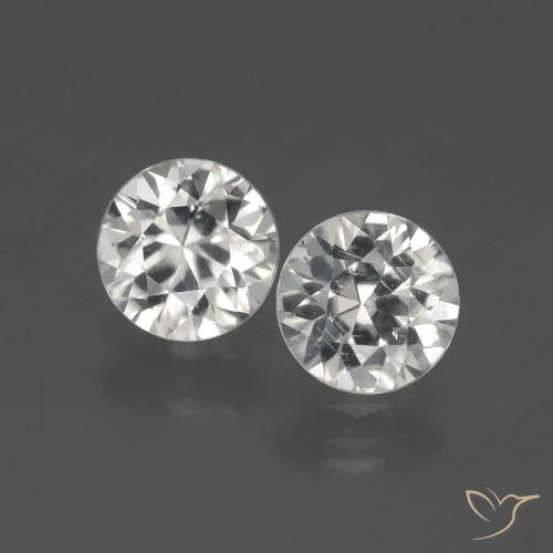3.64ctw Naturale Bianco caldo Zircone, Rotondo, VS