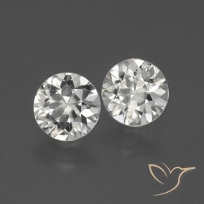 Gemme di Zircone Bianco caldo naturale da 3.64 ct, Rotondo, VS