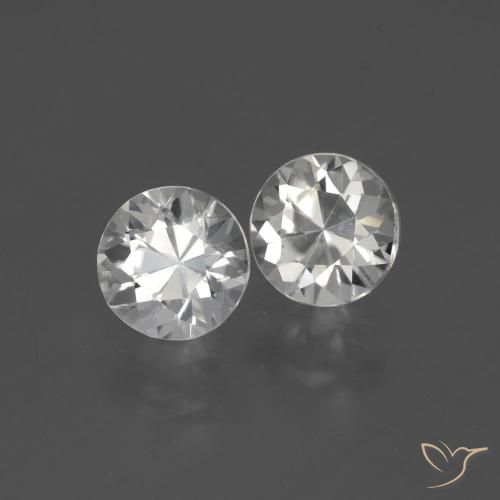 Gemme di Zircone Bianco caldo naturale da 3.73 ct, Rotondo, VVS