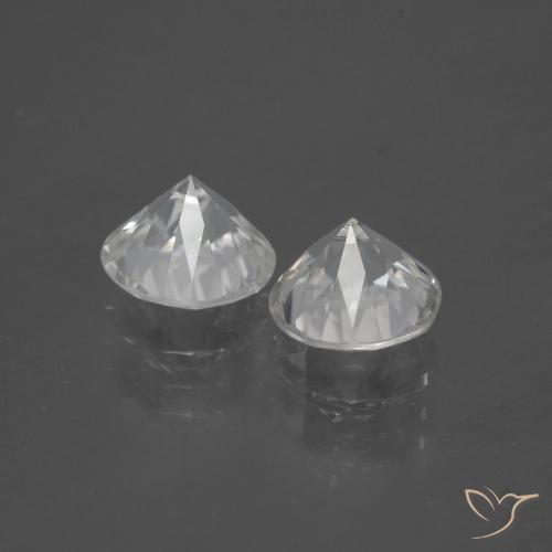 Gemme di Zircone Bianco caldo naturale da 3.73 ct, Rotondo, VVS