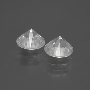 Zircone naturale bianco da 3,68 ct, taglio rotondo, VVS-VS