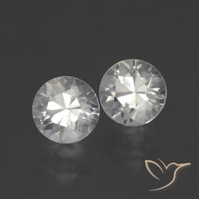 Gemme di Zircone Bianco caldo naturale da 3.40 ct, Rotondo, VS