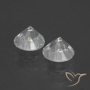 Gemme di Zircone Bianco caldo naturale da 3.40 ct, Rotondo, VS