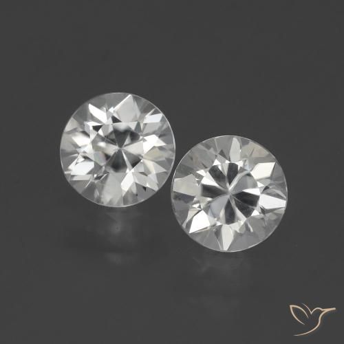 2.92ctw Naturale Bianco caldo Zircone, Rotondo, VVS-VS