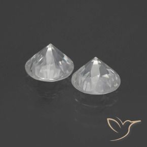 Gemme di Zircone Bianco caldo naturale da 2.99 ct, Rotondo, VVS-VS