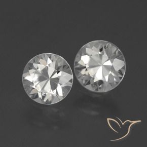 Gemme di Zircone Bianco caldo naturale da 3.10 ct, Rotondo, VS