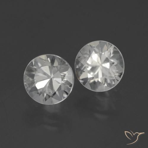 Gemme di Zircone Bianco caldo naturale da 3.30 ct, Rotondo, VS