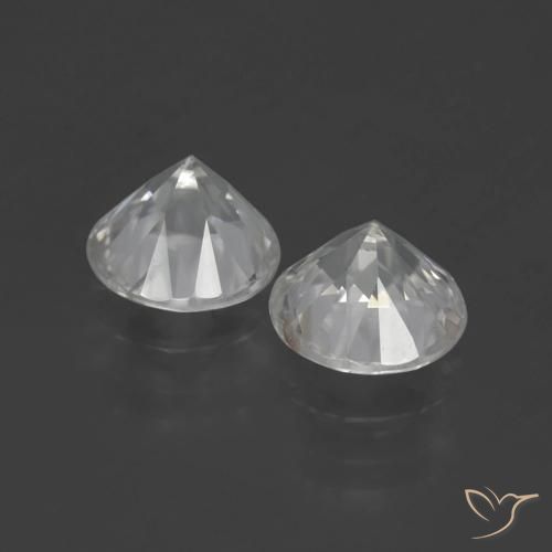 Gemme di Zircone Bianco caldo naturale da 3.30 ct, Rotondo, VS