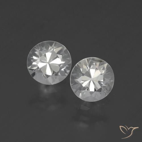 2.43ctw Naturale Bianco caldo Zircone, Rotondo, VS
