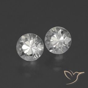 Gemme di Zircone Bianco caldo naturale da 2.43 ct, Rotondo, VS
