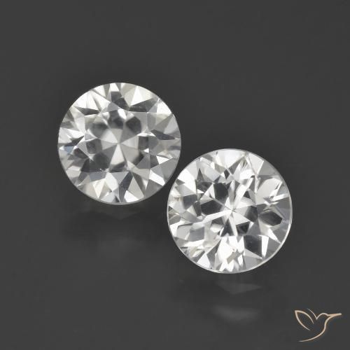 3.95ctw Naturale Bianco Zircone, Rotondo, VVS-VS