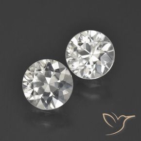 Gemme di Zircone Bianco naturale da 3.95 ct, Rotondo, VVS-VS