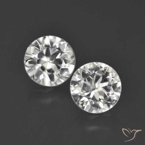 3.99ctw Naturale Bianco caldo Zircone, Rotondo, VVS-VS