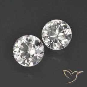 Gemme di Zircone Bianco caldo naturale da 3.99 ct, Rotondo, VVS-VS