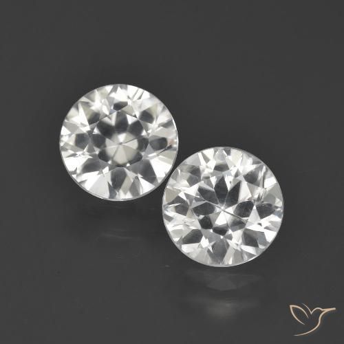 4.08ctw Naturale Bianco trasparente Zircone, Rotondo, VVS-VS