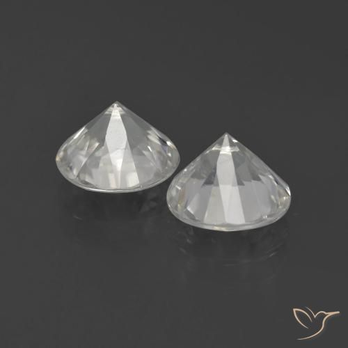 Gemme di Zircone Bianco caldo naturale da 4.46 ct, Rotondo, VS