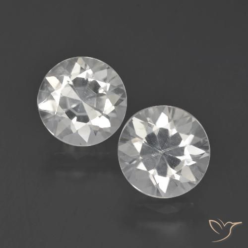 Gemme di Zircone Bianco naturale da 4.89 ct, Rotondo, VVS-VS