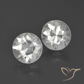 Gemme di Zircone Bianco naturale da 4.89 ct, Rotondo, VVS-VS