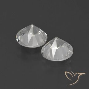 Gemme di Zircone Bianco caldo naturale da 4.32 ct, Rotondo, VVS-VS