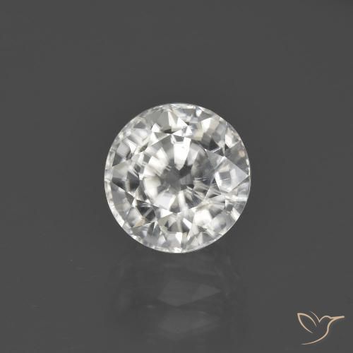3.22ct Naturale Bianco caldo Zircone, Rotondo, VS-SI