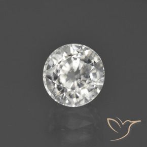 Zircone bianco caldo naturale da 3,22 ct, taglio rotondo, VS-SI