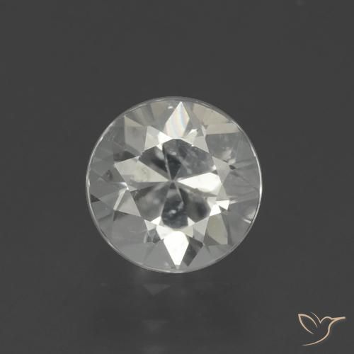 1.61ct Naturale Bianco caldo Zircone, Rotondo, VS
