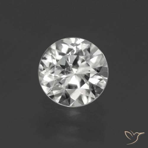 1.33ct Naturale Bianco trasparente Zircone, Rotondo, VS