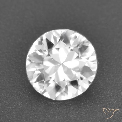 1.60ct Naturale Bianco trasparente Zircone, Rotondo, VS