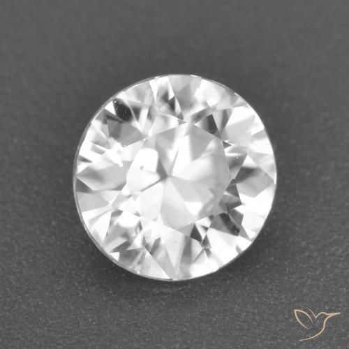 Zircone Bianco trasparente naturale da 1.60 ct, Rotondo, VS