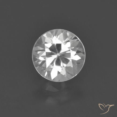 1.56ct Naturale Bianco Zircone, Rotondo, VVS-VS