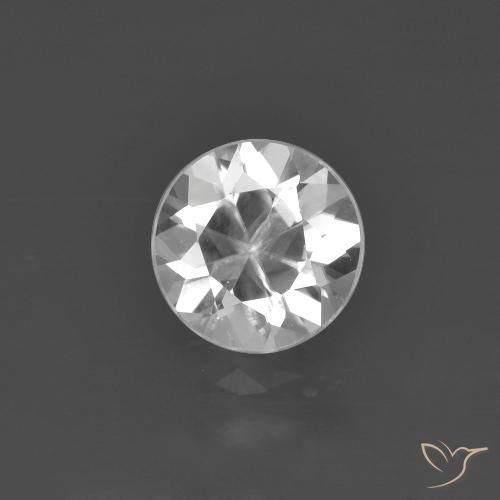 1.42ct Naturale Bianco Zircone, Rotondo, VS