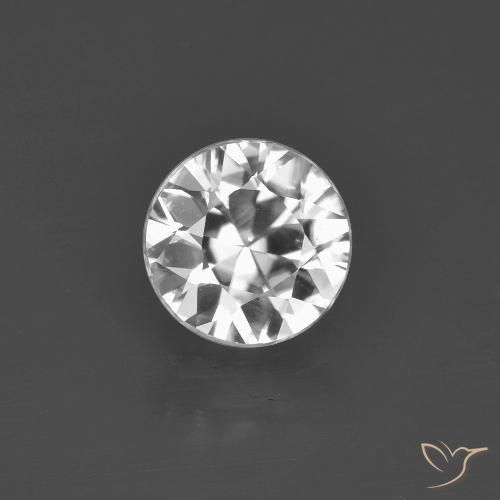 1.45ct Naturale Bianco trasparente Zircone, Rotondo, VVS-VS