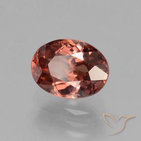 Zircone Rosso scuro naturale da 3.01 ct, Ovale, VVS-VS