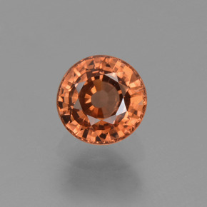 Zircone Arancione naturale da 0.89 ct, Taglio rotondo, VVS-VS