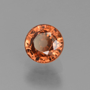 Zircone Arancione naturale da 0.89 ct, Taglio rotondo, VVS-VS