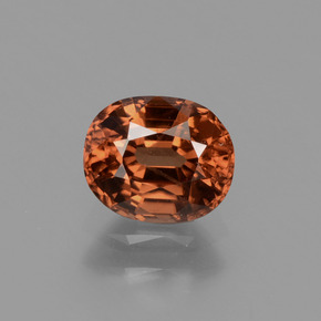 Zircone naturale arancione da 1,26 ct, taglio ovale, VS