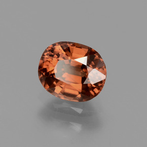 Zircone naturale arancione da 1,26 ct, taglio ovale, VS