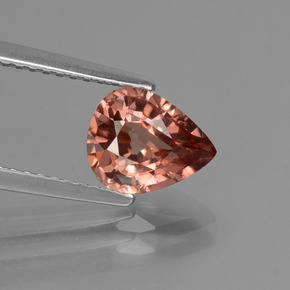 Zircone naturale rosa da 1,80 ct, taglio a pera, VS