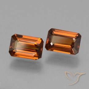 Gemme di Zircone Arancione scuro naturale da 2.43 ct, Ottagonale / Taglio smeraldo, VS