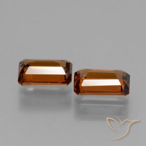 Gemme di Zircone Arancione scuro naturale da 2.43 ct, Ottagonale / Taglio smeraldo, VS