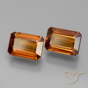 Gemme di Zircone Arancione scuro naturale da 3.09 ct, Ottagonale / Taglio smeraldo, VVS-VS