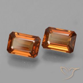 Gemme di Zircone Arancione scuro naturale da 2.75 ct, Ottagonale / Taglio smeraldo, VVS-VS
