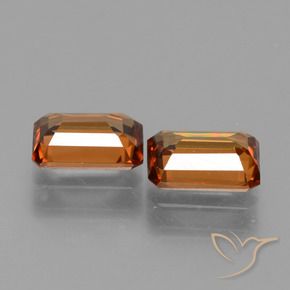 Gemme di Zircone Arancione scuro naturale da 2.75 ct, Ottagonale / Taglio smeraldo, VVS-VS