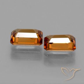 Gemme di Zircone Arancione marroncino naturale da 2.94 ct, Ottagonale / Taglio smeraldo, VVS-VS